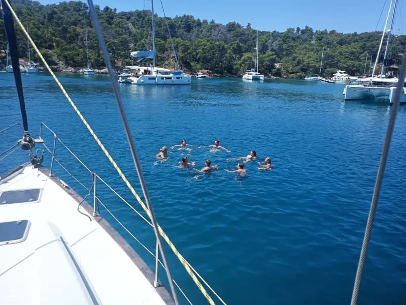 night sailboat party at split