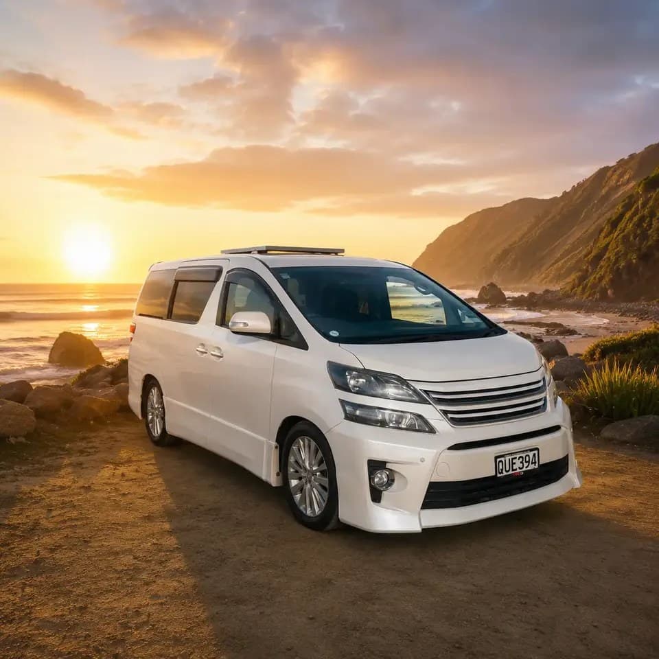 Toyota Vellfire campervan Montana, Vibe Rentals Christchurch