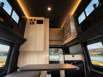 Toyota Hiace campervan Aurora with shower, Vibe Rentals Christchurch