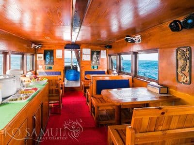 Blue Dragon yacht saloon