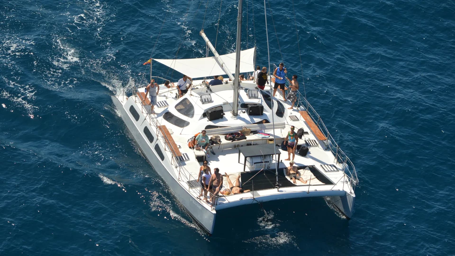 Blue Spirit catamaran sailing off Gran Canaria