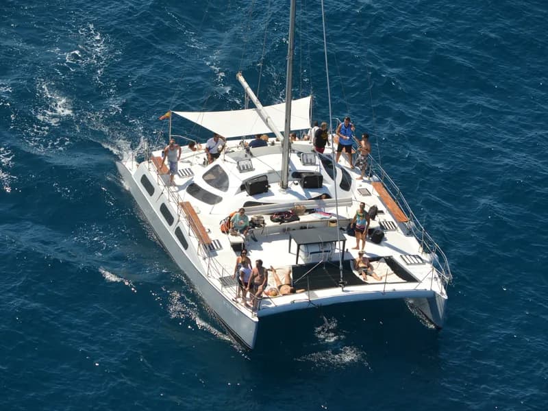 Blue Spirit catamaran sailing off Gran Canaria