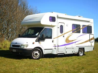 Ford Transit 4-berth motorhome White Arrow, front three-quarter view