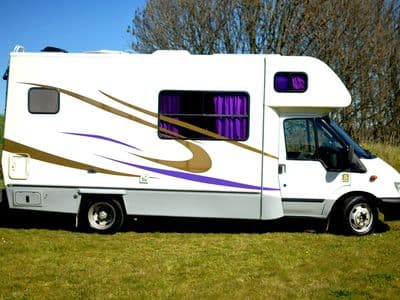 Side view of Ford Transit 4-berth motorhome
