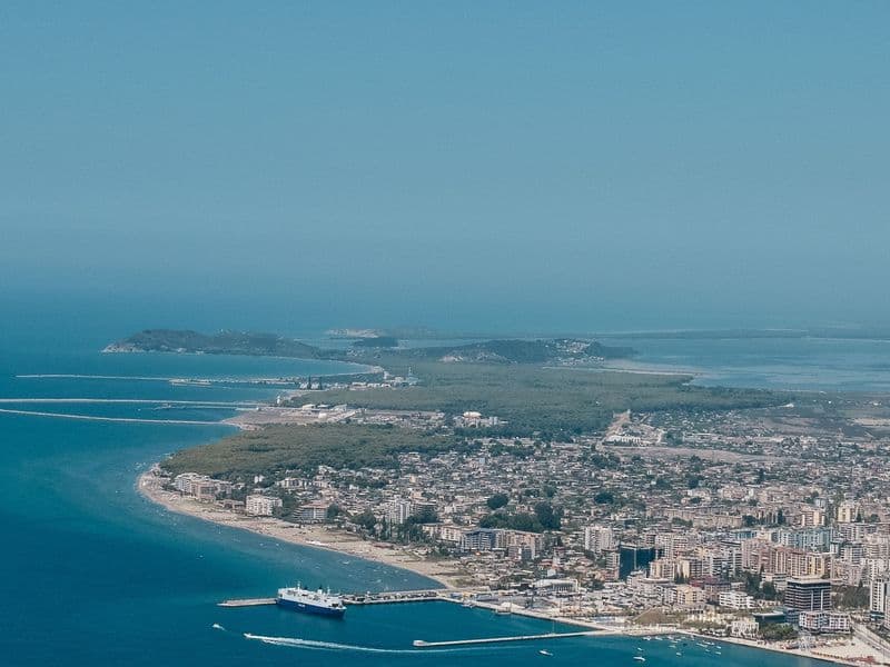 Durrës bay aerial panorama — Sunset Cruise departure point