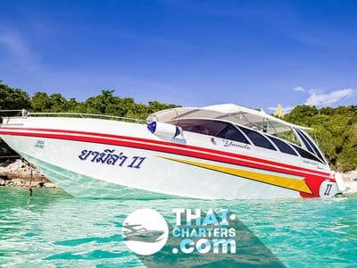 Yamela speedboat at sea near Phuket islands