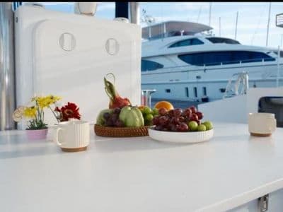 Andaman Dream Catathai 34 Open, cockpit seating and dining table