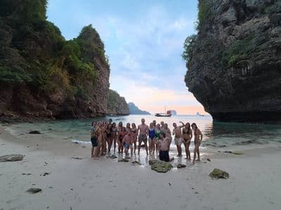 Beach and island scenery visited on the Krabi junk boat trip