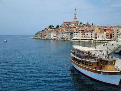 Matek boat by the old town of Rovinj