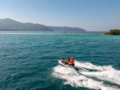Jet ski and island coast near Pattaya