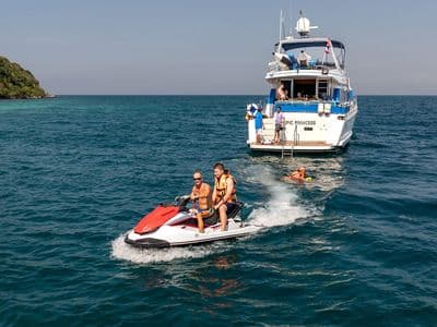 Jet ski next to the Nova Princess yacht