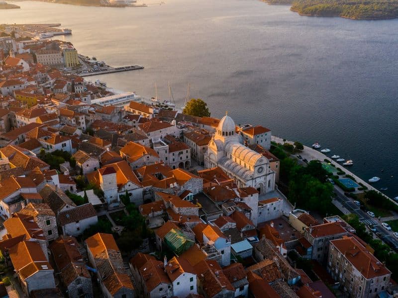 Šibenik old town panorama Croatia