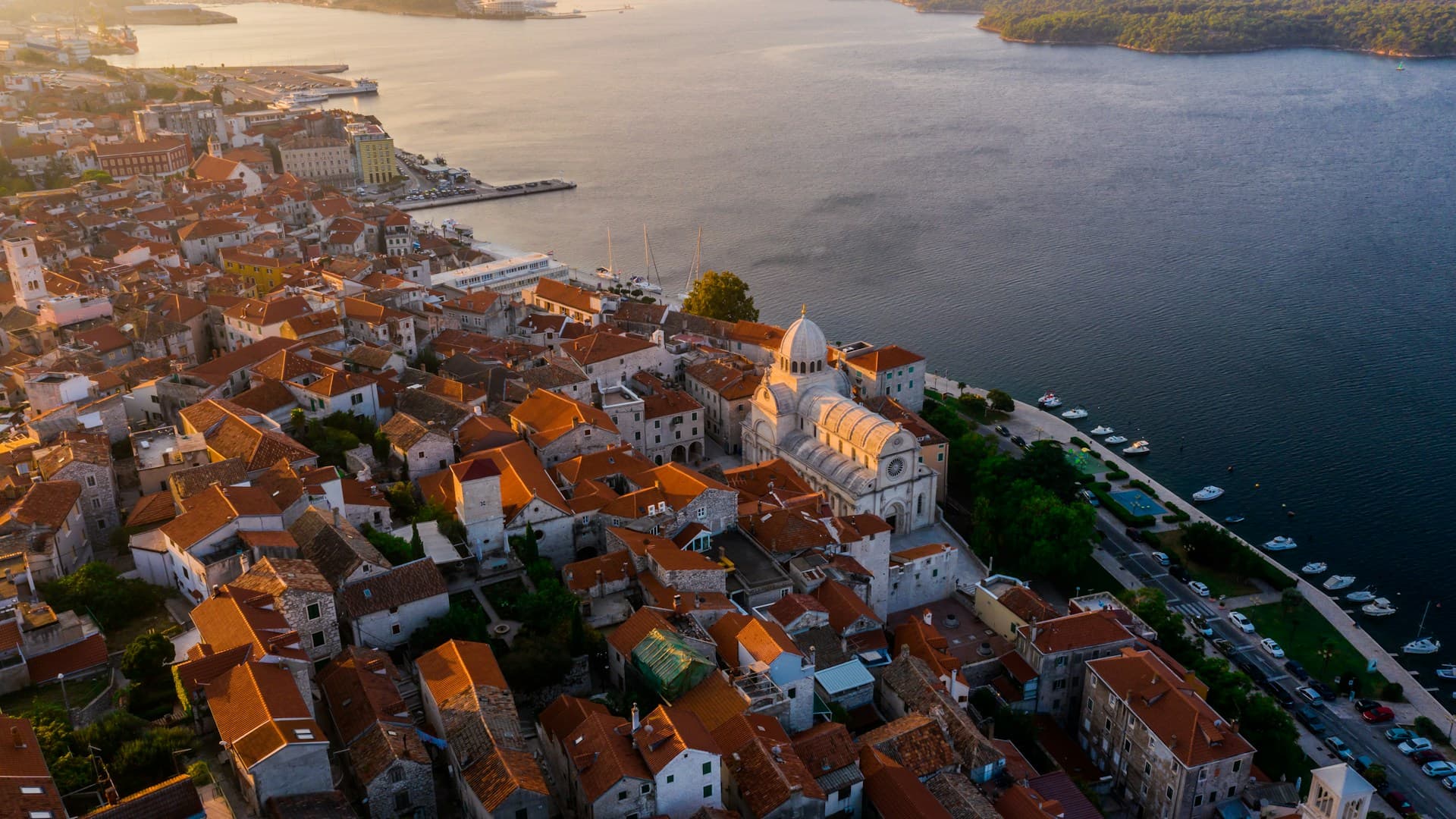 Šibenik old town panorama Croatia