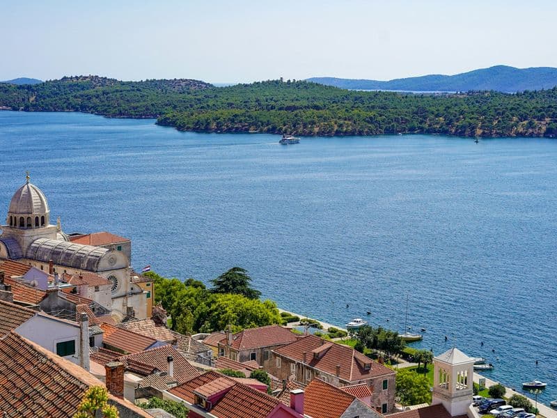 Šibenik aerial view Croatia boat rental
