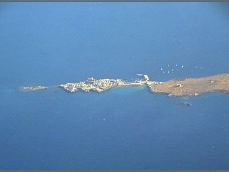 Tabarca island off Alicante with its walled village and clear turquoise water